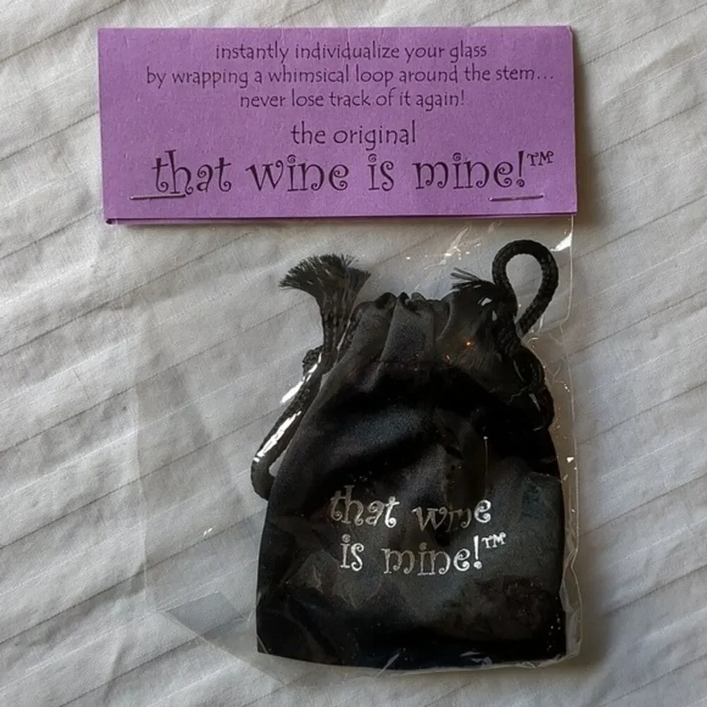 VTG Sur La TableThat Wine is Mine 6 Grapevine Wine Glass Charms NWT